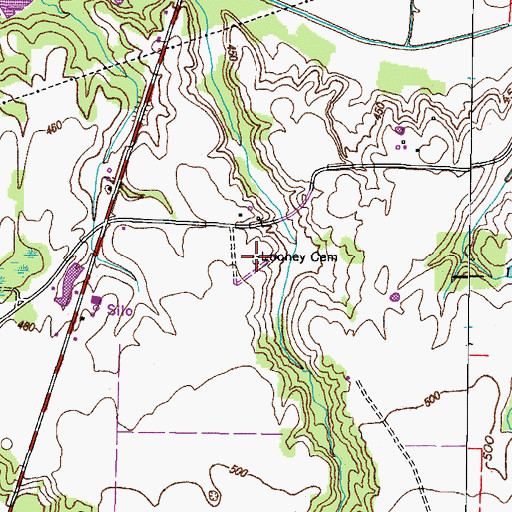 Topographic Map of Leoney Cemetery, TN