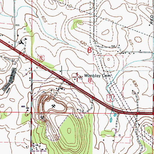 Topographic Map of Wimbley Cemetery, AL