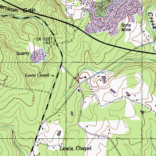 Topographic Map of Lewis Chapel School, TN