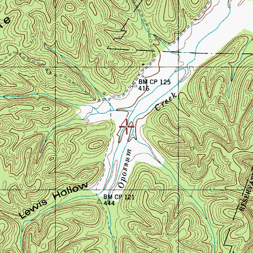 Topographic Map of Lewis Hollow, TN