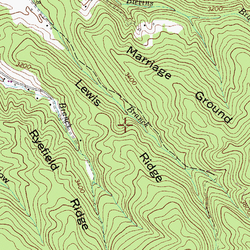 Topographic Map of Lewis Ridge, TN