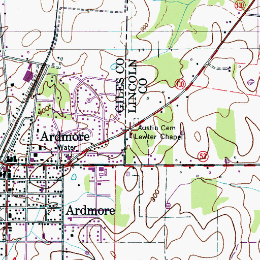 Topographic Map of Lewter Chapel, TN