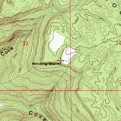 Topographic Map of Winding Stairs, AL