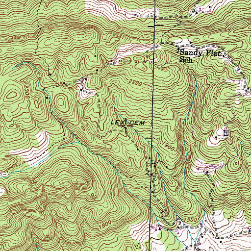 Topographic Map of Lexi Cemetery, TN