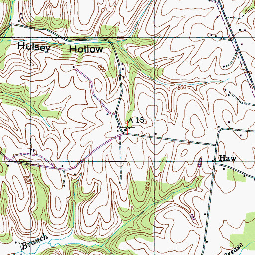 Topographic Map of Liberty Hill School (historical), TN