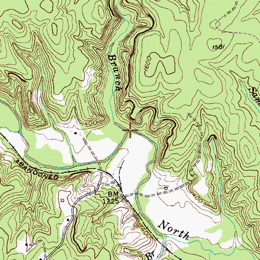 Topographic Map of Lick Branch, TN