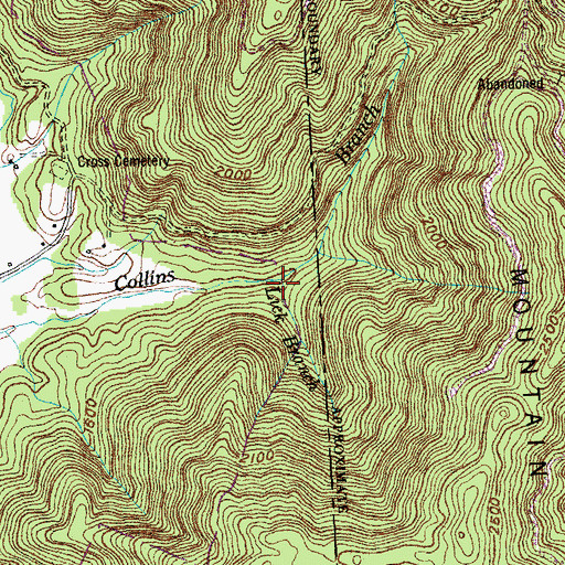 Topographic Map of Lick Branch, TN