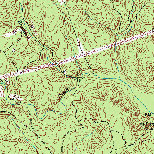 Topographic Map of Lick Branch, TN