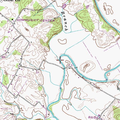 Topographic Map of Lick Branch, TN