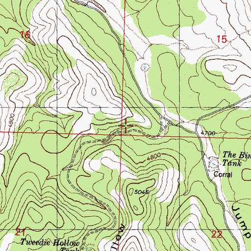 Topographic Map of Tweedie Hollow, AZ