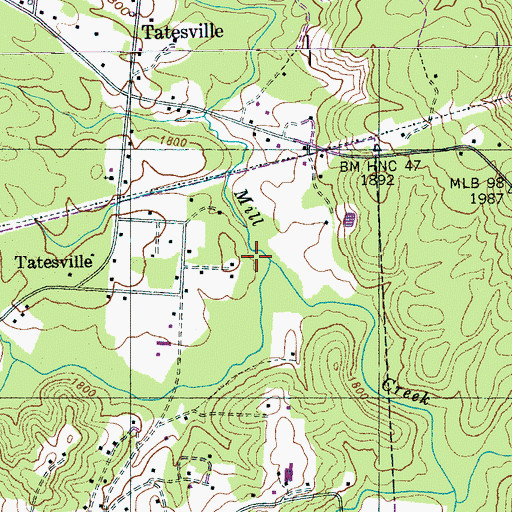 Topographic Map of Lick Creek, TN