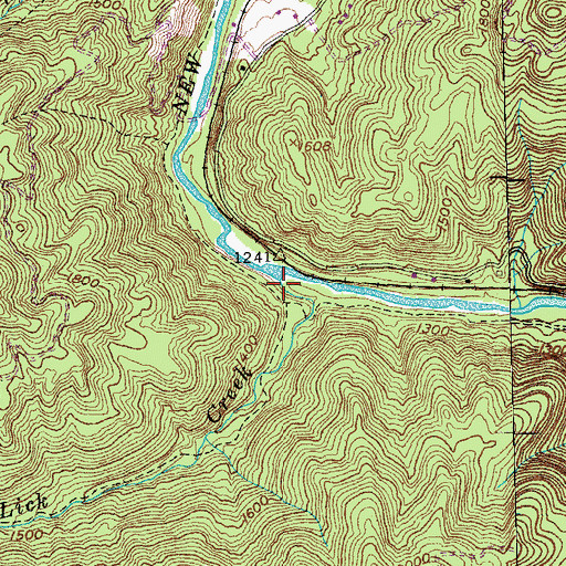 Topographic Map of Lick Creek, TN