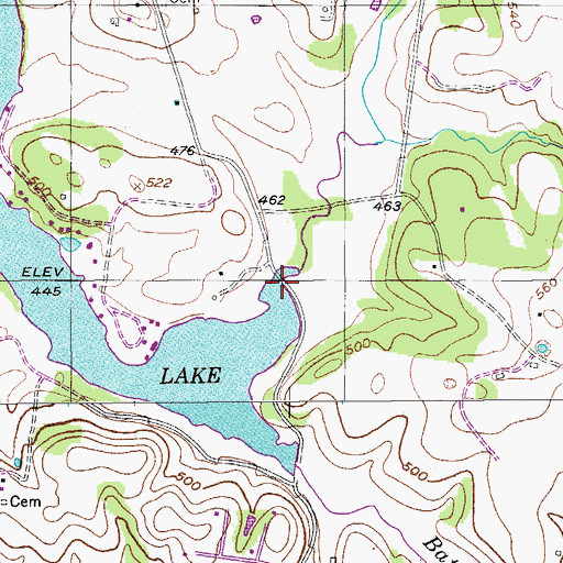 Topographic Map of Lick Creek, TN