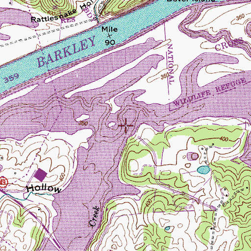 Topographic Map of Lick Creek, TN