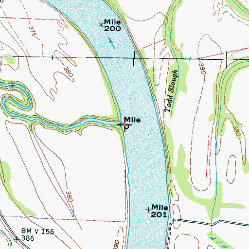 Topographic Map of Lick Creek, TN