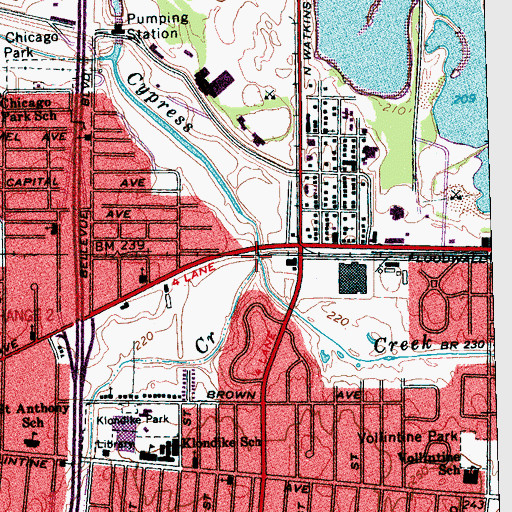 Topographic Map of Lick Creek, TN