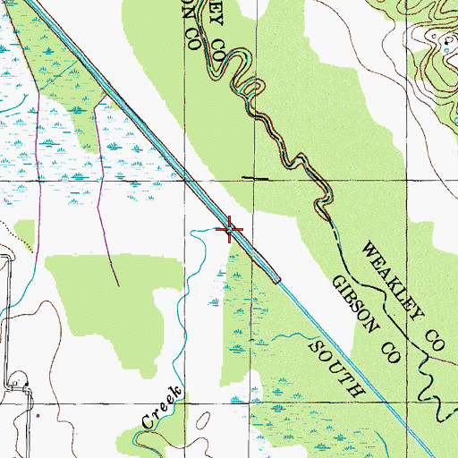 Topographic Map of Lick Creek, TN