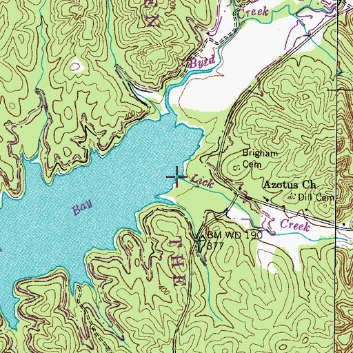 Topographic Map of Lick Creek, TN