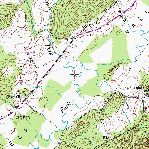 Topographic Map of Lick Fork, TN