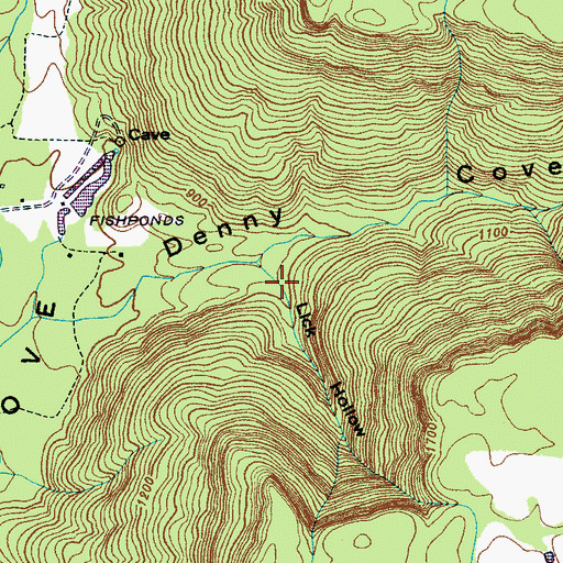 Topographic Map of Lick Hollow, TN