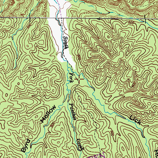 Topographic Map of Lick Hollow, TN