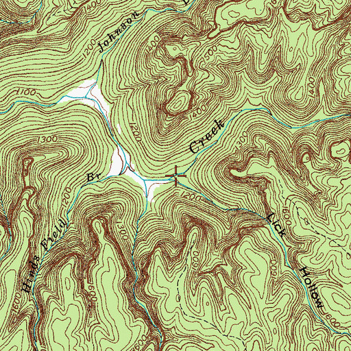 Topographic Map of Lick Hollow, TN