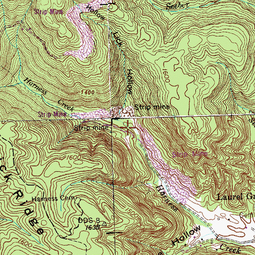 Topographic Map of Lick Hollow, TN