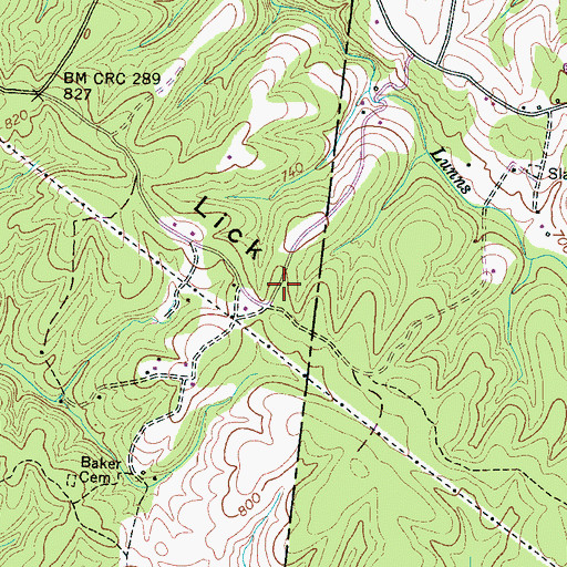 Topographic Map of Lick Ridge, TN
