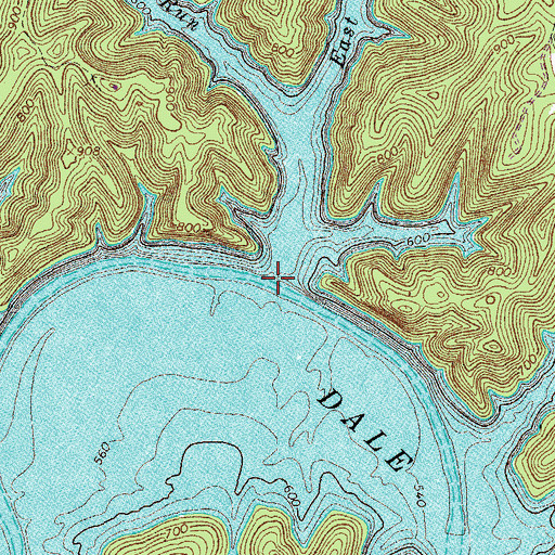 Topographic Map of Lick Run, TN