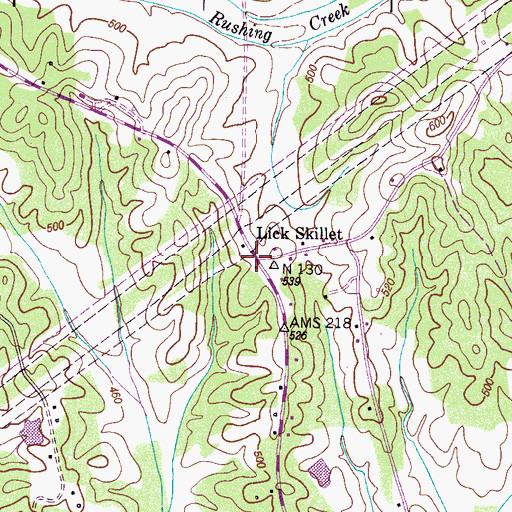 Topographic Map of Lick Skillet, TN