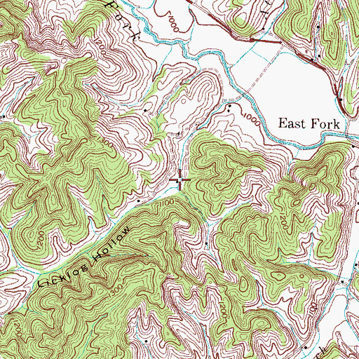 Topographic Map of Licklog Hollow, TN
