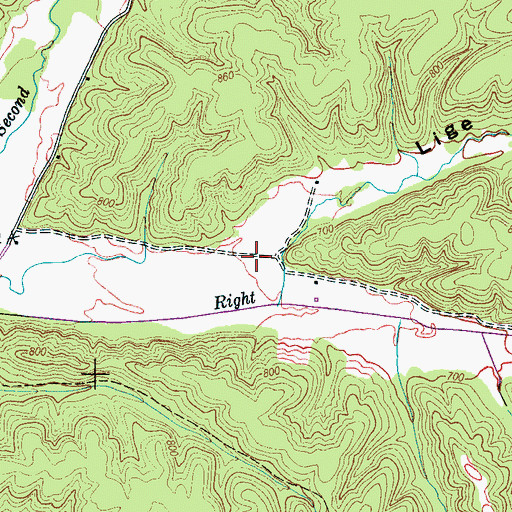Topographic Map of Lige Hollow, TN