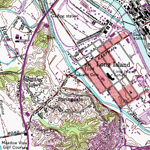 Topographic Map of Light Cemetery, TN