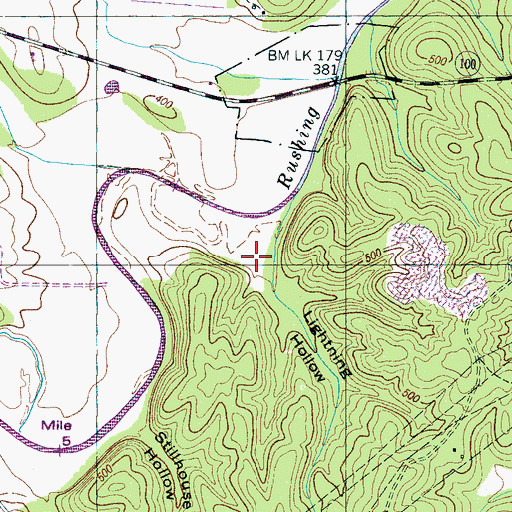 Topographic Map of Lightning Hollow, TN