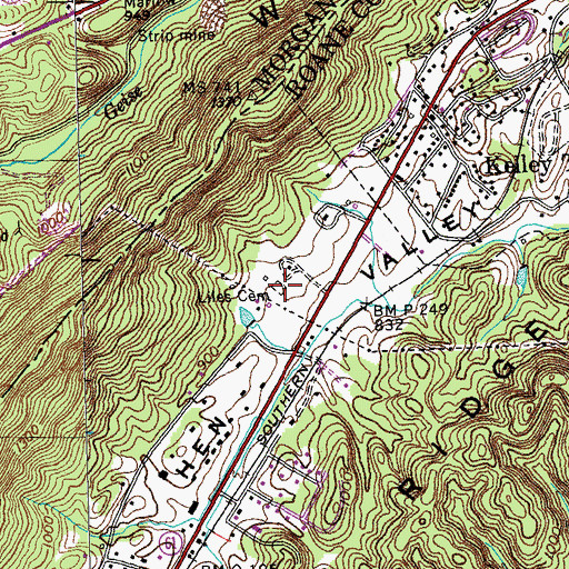Topographic Map of Liles Cemetery, TN