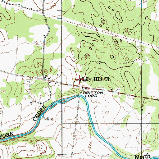 Topographic Map of Lily Hill Church, TN