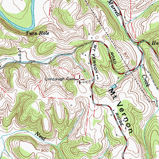 Topographic Map of Limbaugh Cemetery, TN