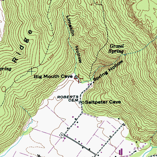 Topographic Map of Limekiln Hollow, TN