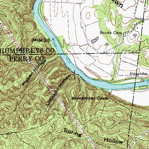Topographic Map of Limekiln Hollow, TN