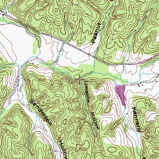 Topographic Map of Limekiln Hollow, TN