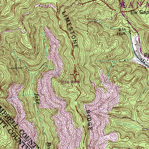 Topographic Map of Limestone Ridge, TN
