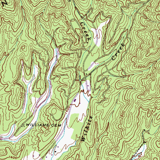 Topographic Map of Lin Creek, TN