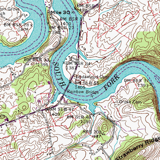 Topographic Map of Lindamood Cemetery, TN