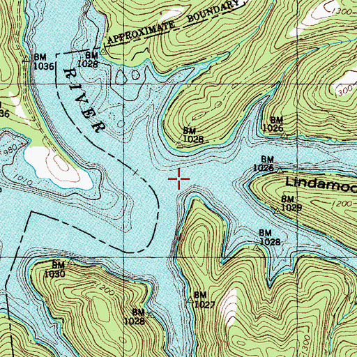 Topographic Map of Lindamood Hollow, TN