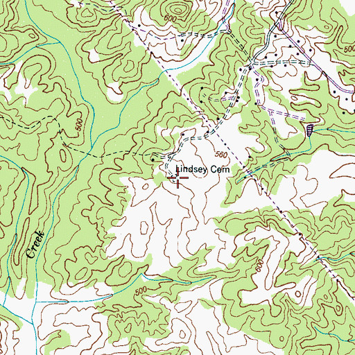 Topographic Map of Lindsey Cemetery, TN