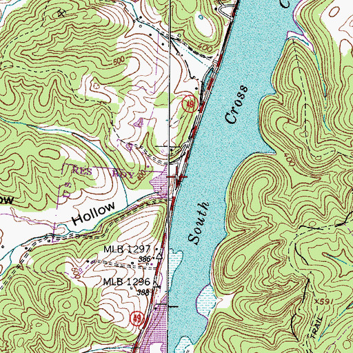 Topographic Map of Lindsey Hollow, TN