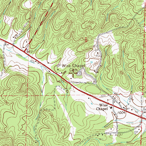 Topographic Map of Wise Chapel Cemetery, AL