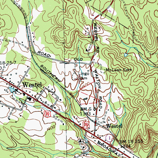 Topographic Map of Lingo Cemetery, TN