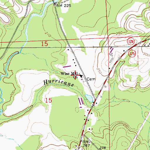 Topographic Map of Wise Mill Church, AL