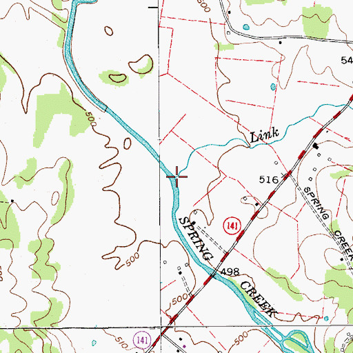 Topographic Map of Link Branch, TN
